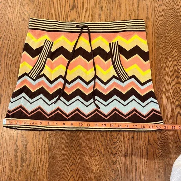 Missoni Knit Multicolor Zig Zag Print Mini Skirt Size Sm/Md - Picture 5 of 7